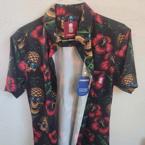 NEW - 21 Pineapples Hawaiian Skull Button-up